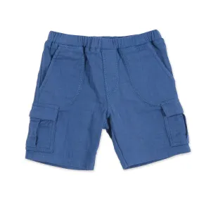 Aden and Anais Blue Cargo Shorts 6-9m