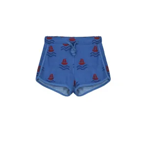 BONMOT FRESH BLUE ALL OVER BOATS  TERRY SHORTS