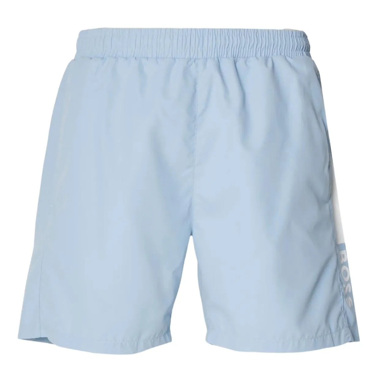 BOSS Dolphin Printed Logo Light Blue Swim Shorts