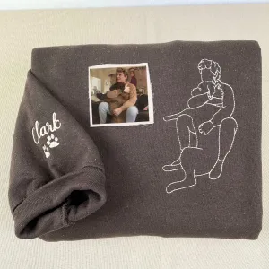 Custom Embroidered Dog Dad Sweatshirt or Hoodie,  Personalized Dog Dad Gifts with Photo