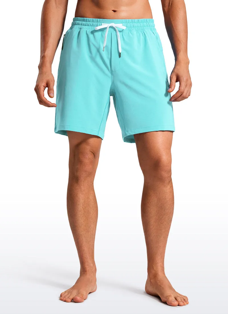 Feathery-Fit Swim Trunks 7'' with Zipper Pockets