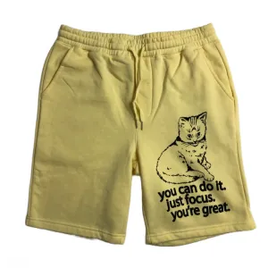 Focus Cat Sweat Shorts - Banana Cream