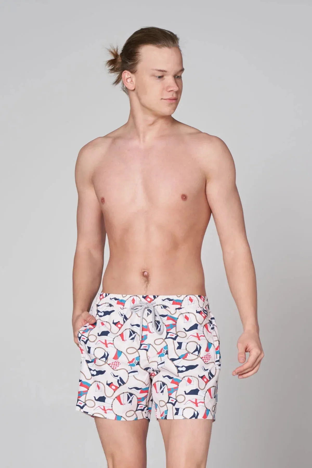 John Frank Men's Patterned Printed Swim Shorts