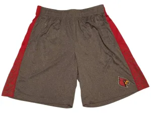 Louisville Cardinals Colosseum Gray & Red Athletic Drawstring Shorts (L)