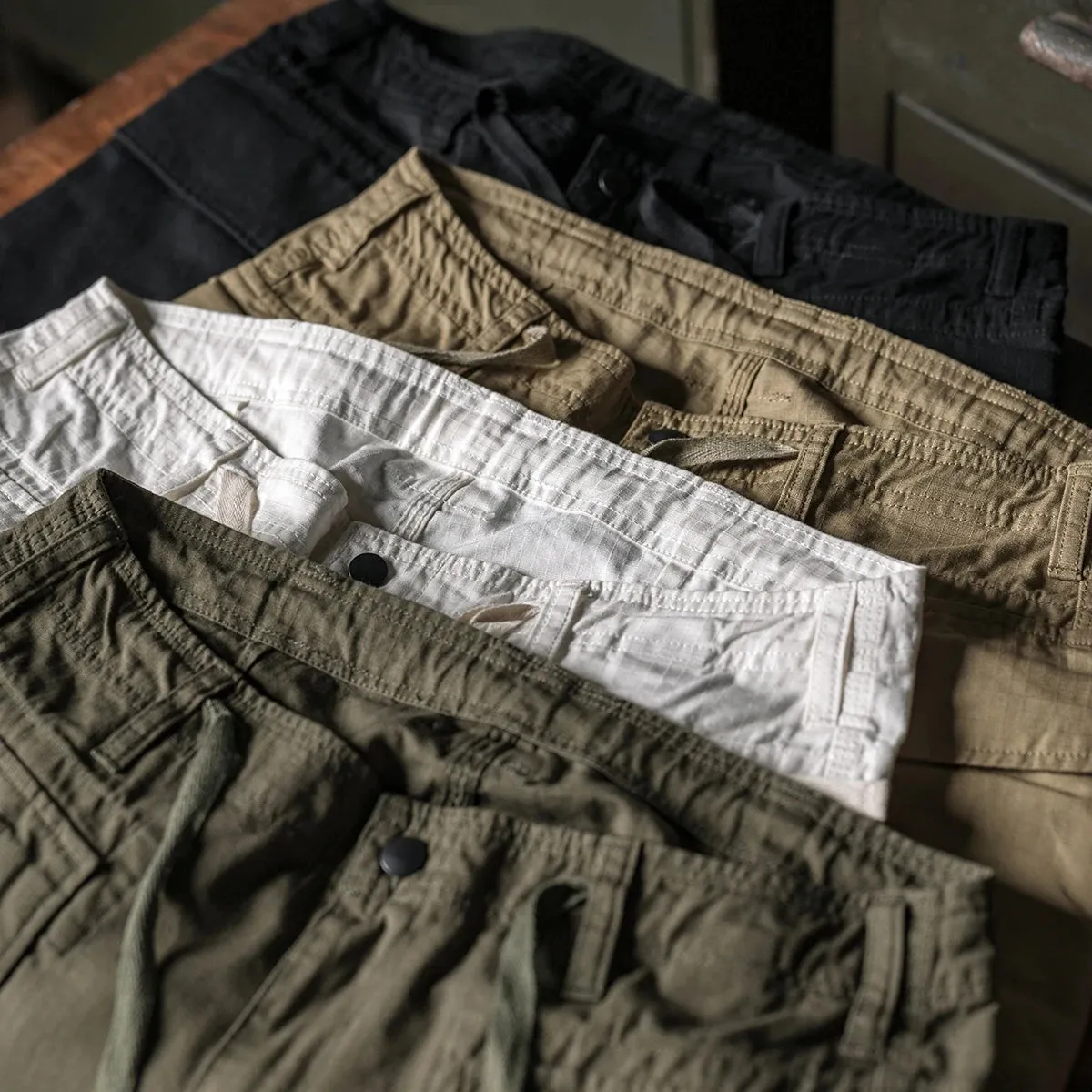 Men's Ripstop Cargo Shorts - Military Style with Multi-Pocket Design