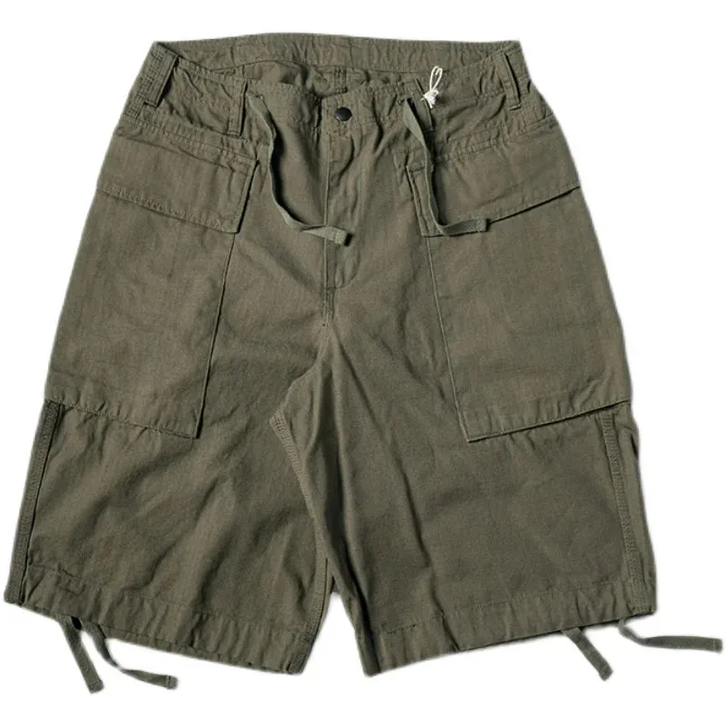 Men's Ripstop Cargo Shorts - Military Style with Multi-Pocket Design