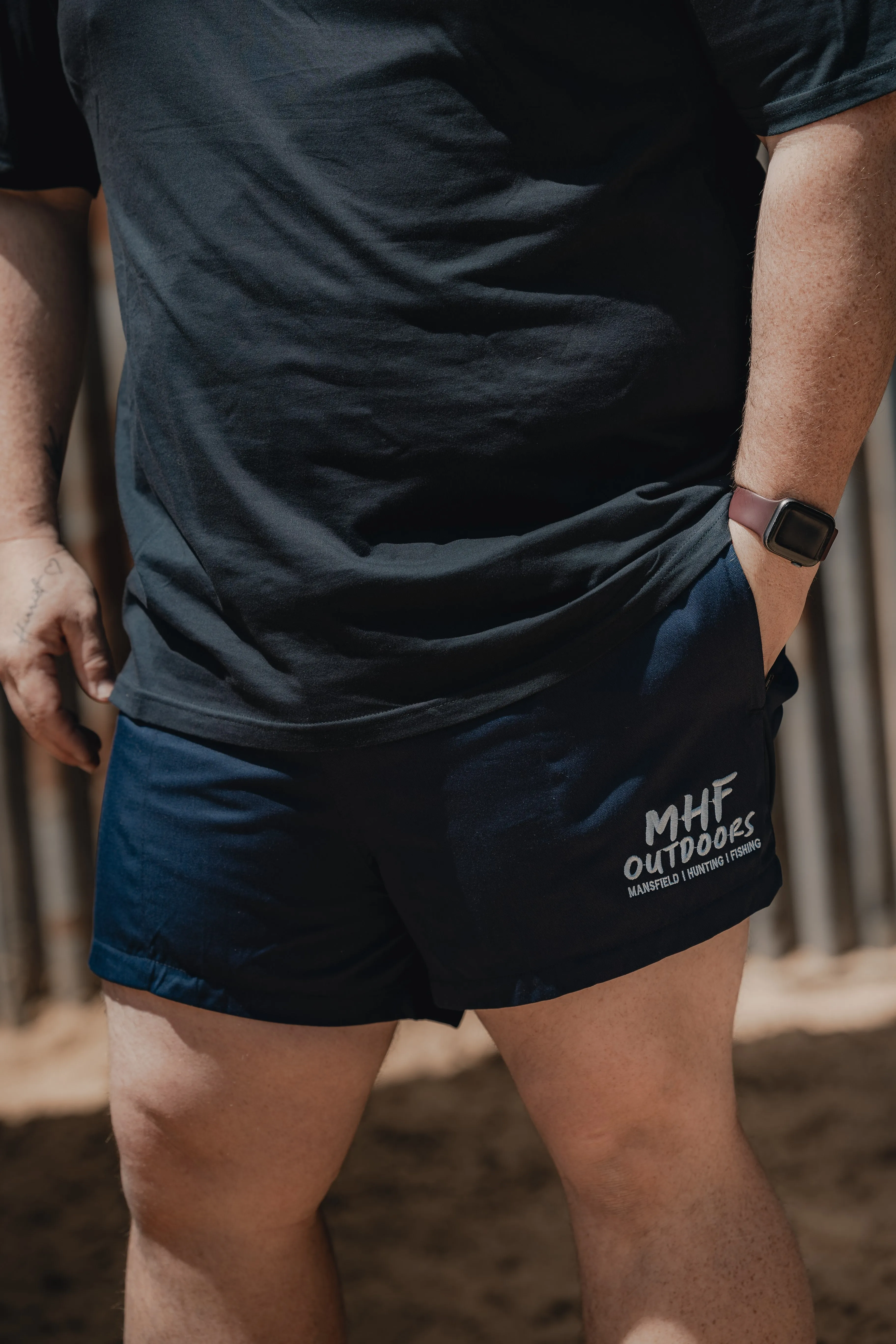 MHF Outdoors Cotton Footy Shorts - Navy