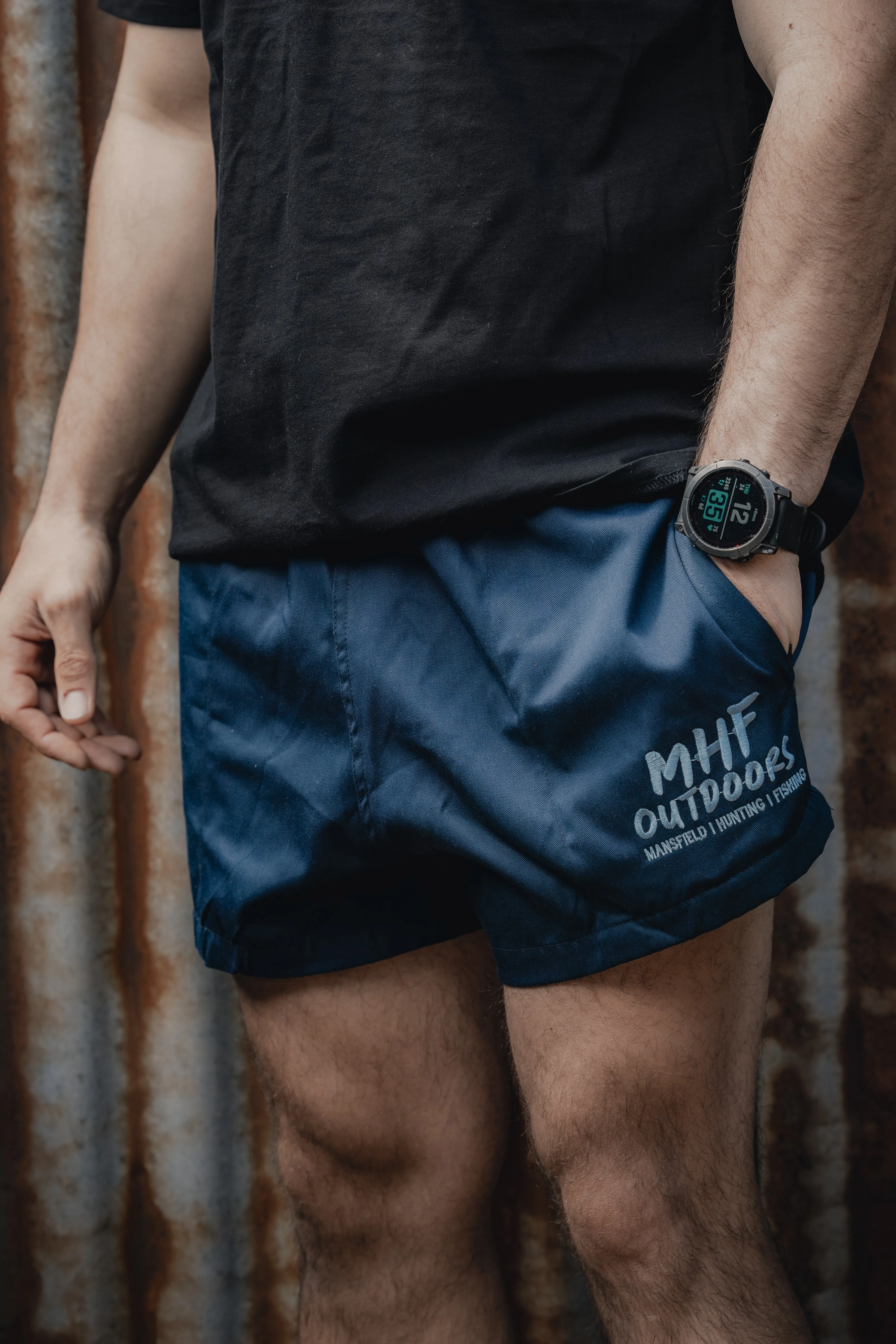 MHF Outdoors Cotton Footy Shorts - Navy