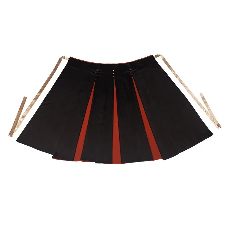 Modern horse-faced skirt from Song Dynasty | Hanfu red & black skirt