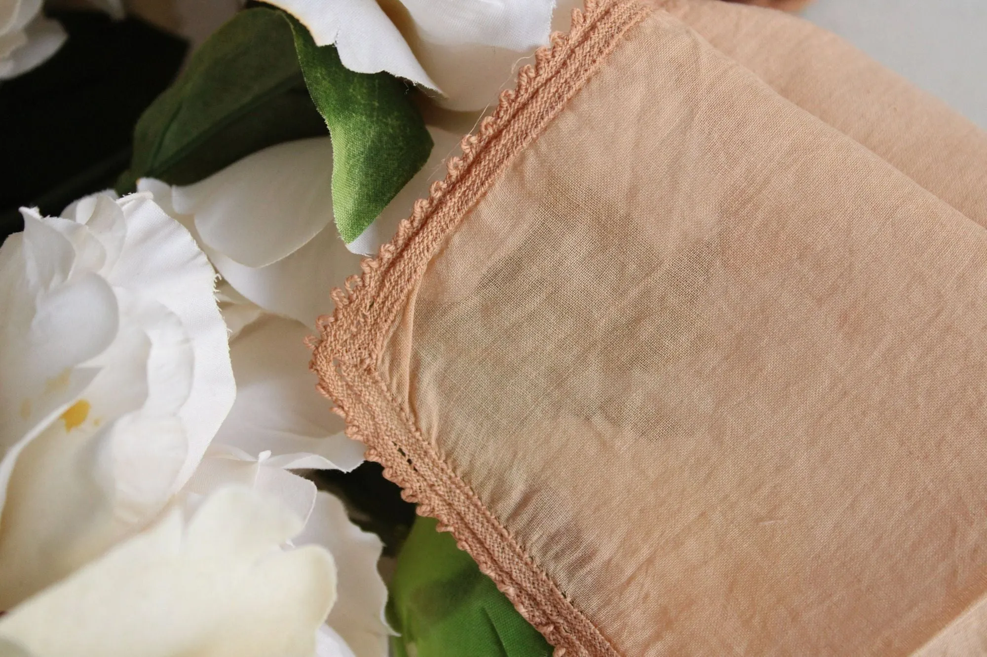 Natural Plant Hand Dyed Pink 1930s Handkerchief