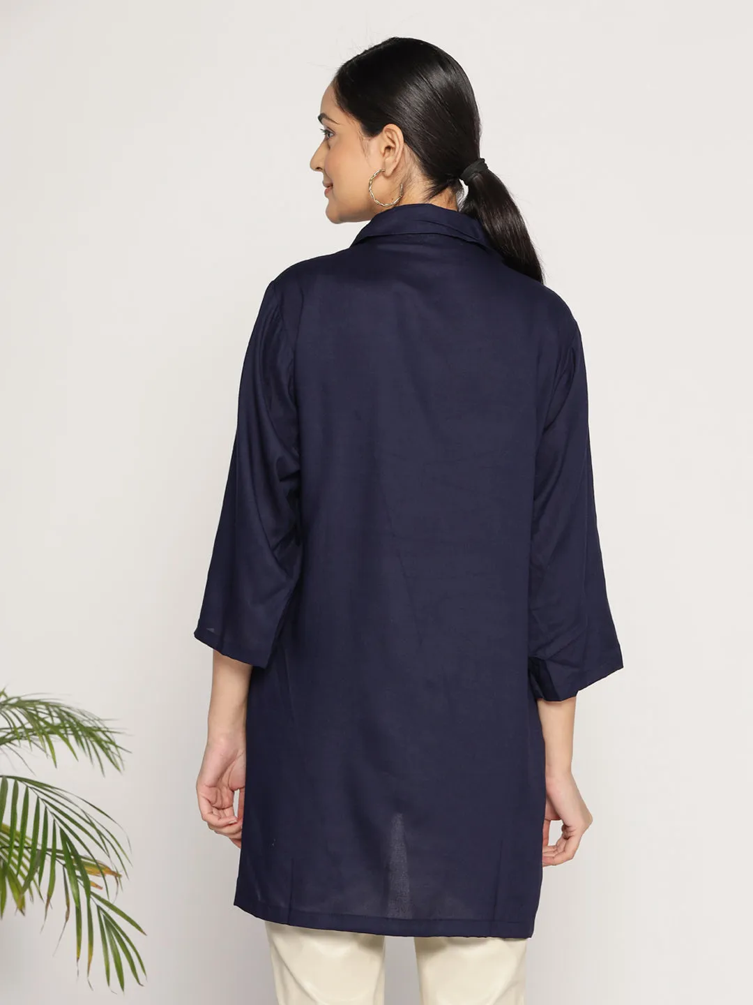 Navy Rayon ShirtTop - Prusse