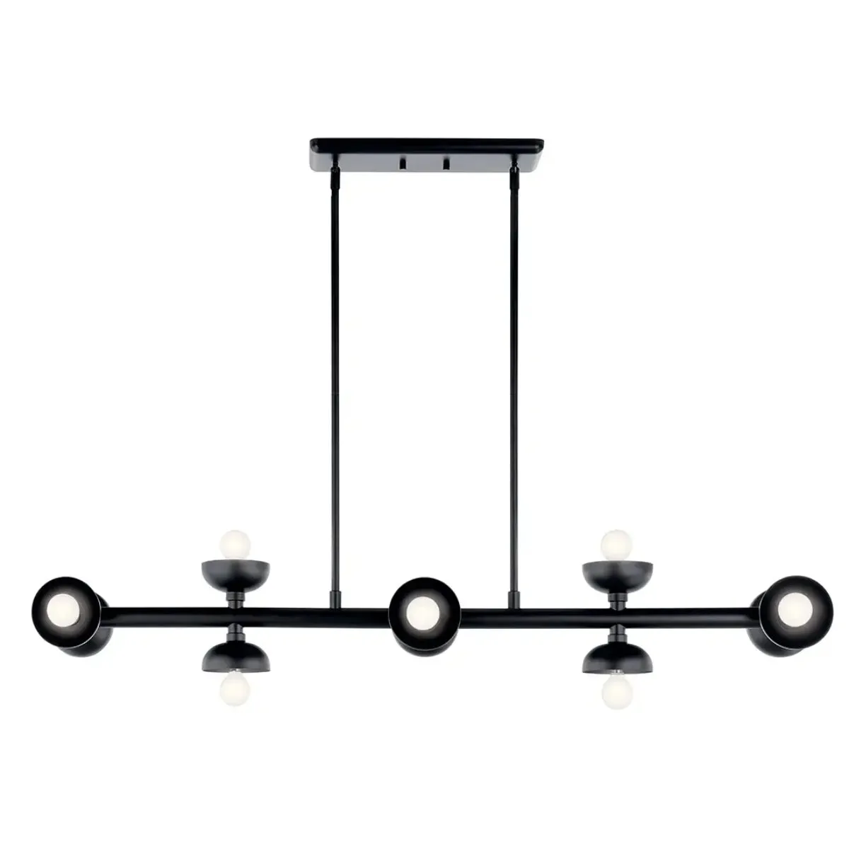 Palta 48" 10-Light Linear Chandelier, Black Finish