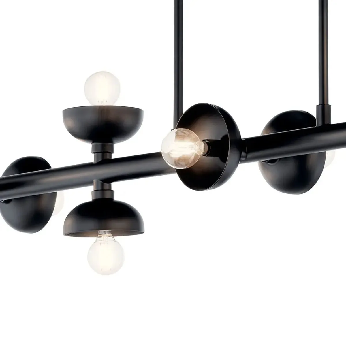 Palta 48" 10-Light Linear Chandelier, Black Finish