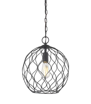 Parisian Mesh Matte Black 1 Light Pendant