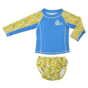 Rashguard Top   Swim Diaper 2pc Set - Whale