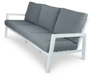 San Sebastian 3 Seater in Arctic White with Platinum Olefin Cushions