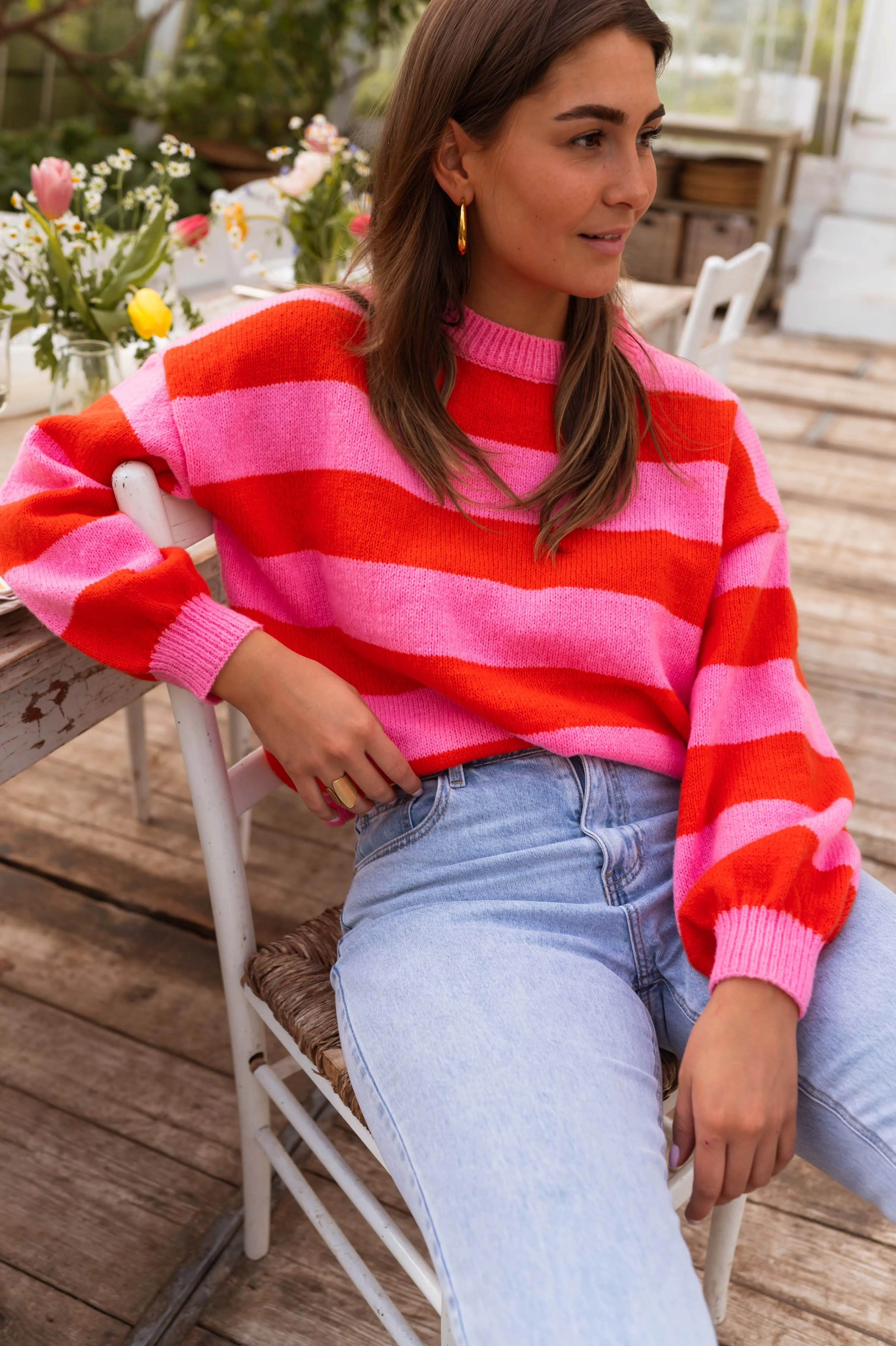 Striped Sabrina Sweater