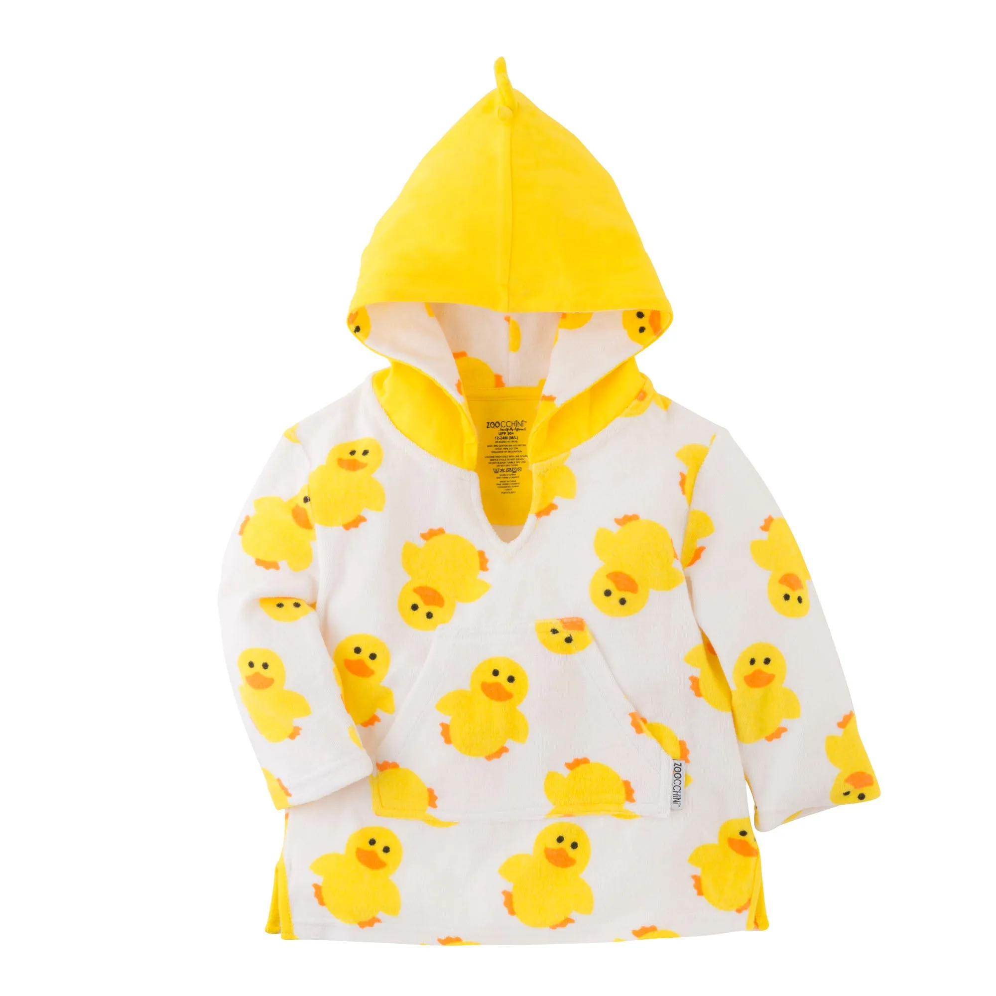 ZOOCCHINI - UPF50  Baby Terry Swim Coverup Duck 0-12M